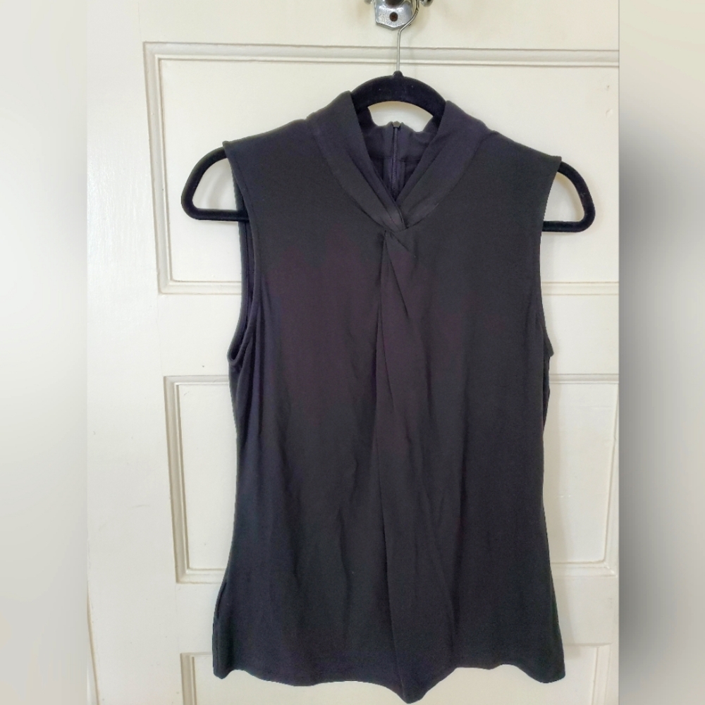 Ann Taylor black twist neck top, medium